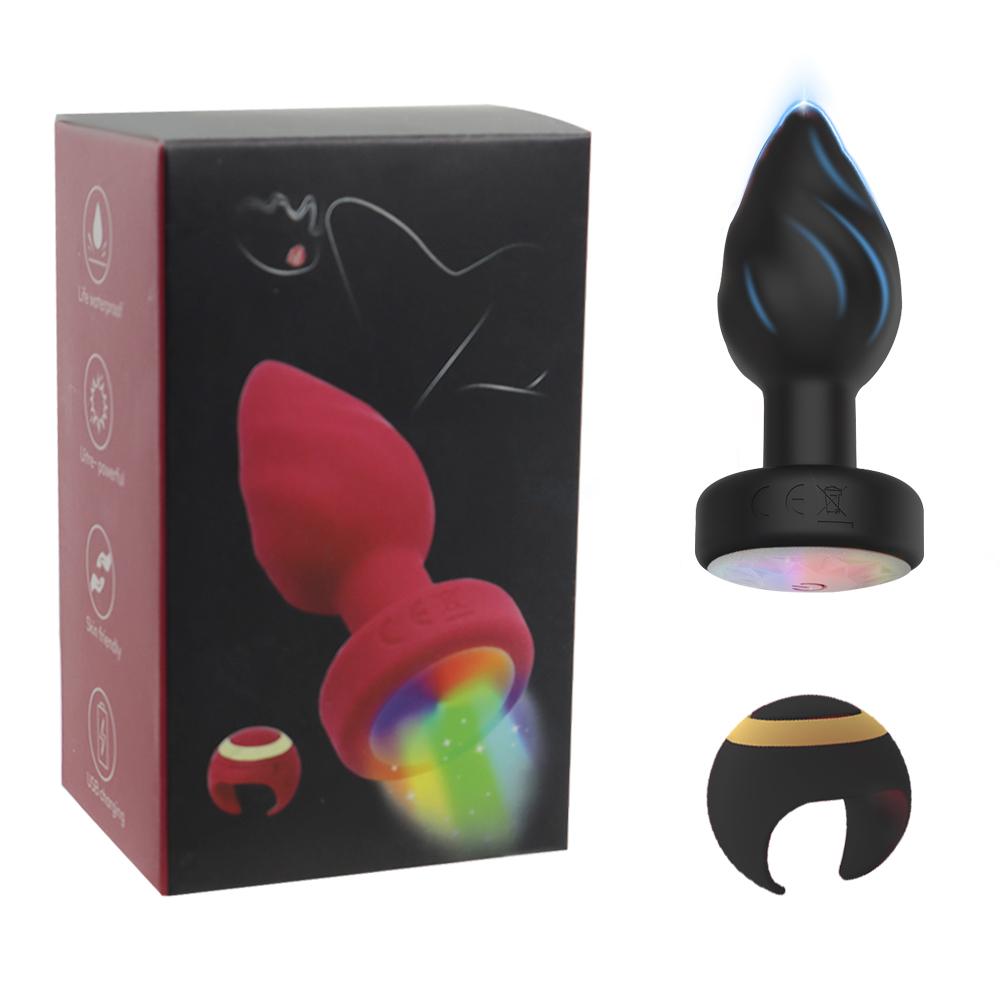 Anal Plug Vibrator Couples Sex Toys for Women Light Up Vibrating Butt Plug 10 Vibrations Adult Products Women Rose Vibrators