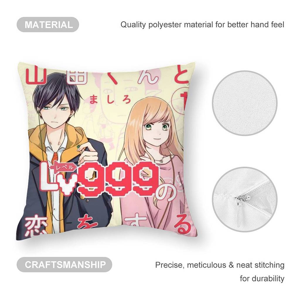 Můj milostný příběh s Yamada-kunem na Lv999 Povlak na polštář Pohovka Obývací pokoj Ložnice Oboustranný tisk Polštář Povlak na polštář pro zdřímnutí