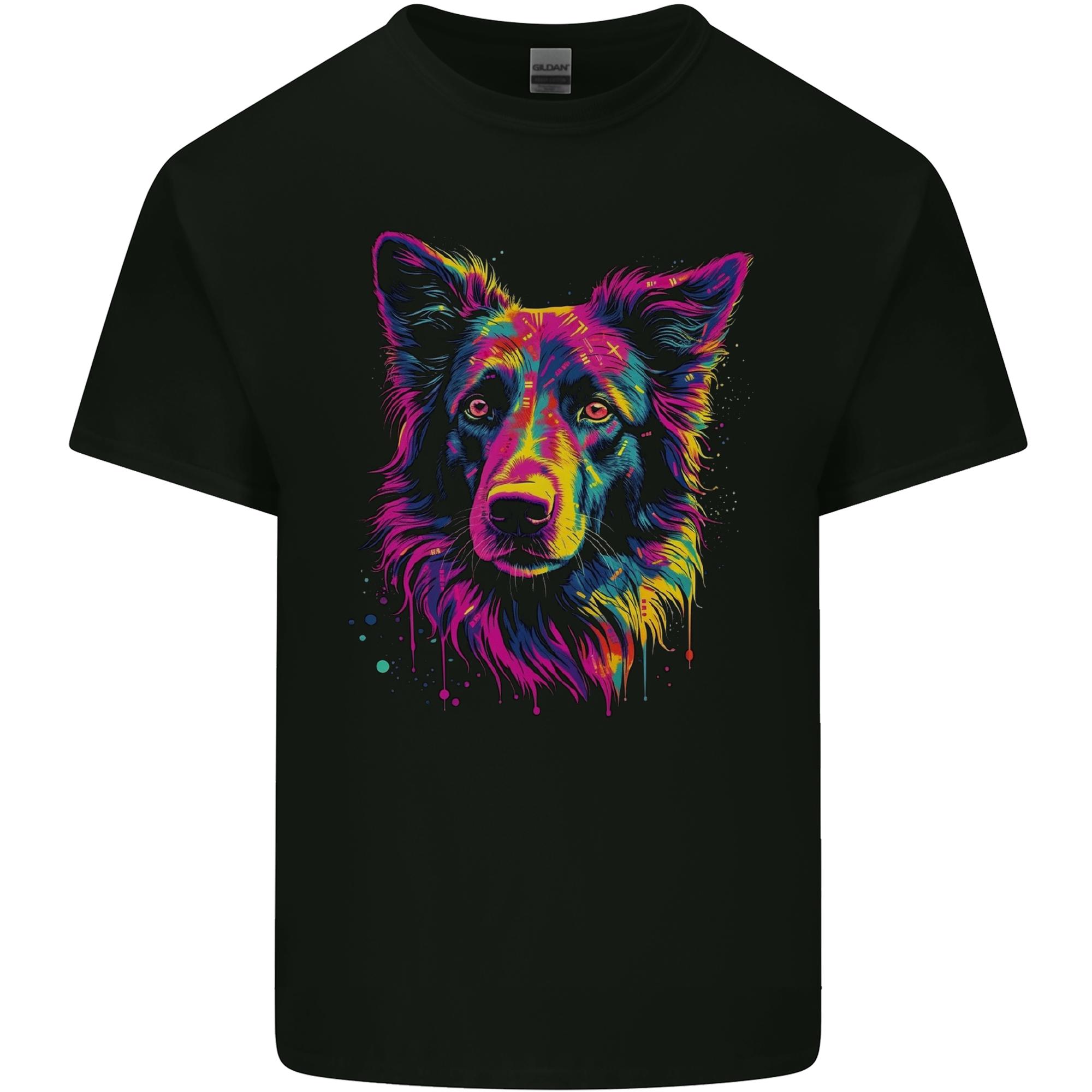 Border Collie Dog in Colour Unisexs Light Cotton TShirt S