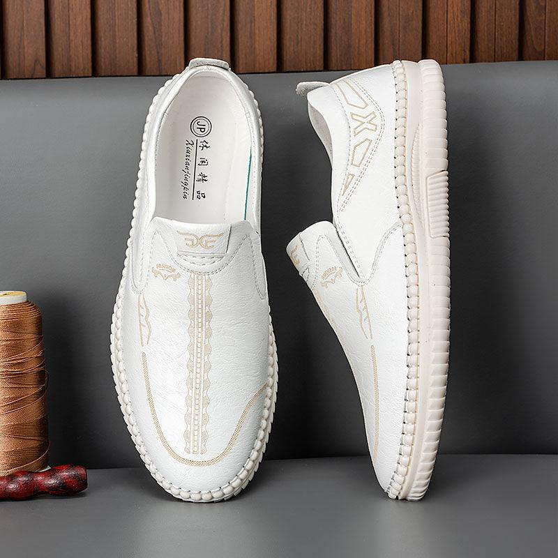 Fashion Summer Autumn Soft Leather Shoes for Men Fashion Soft Sole Business Casual Shoes Male Solid Color Light Loafers Man
