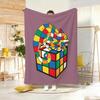 Art Illustration RRubik Cube Pop Throw Lightweight G Flannel Blanket Soft Skinfriendly for Summer Cooling