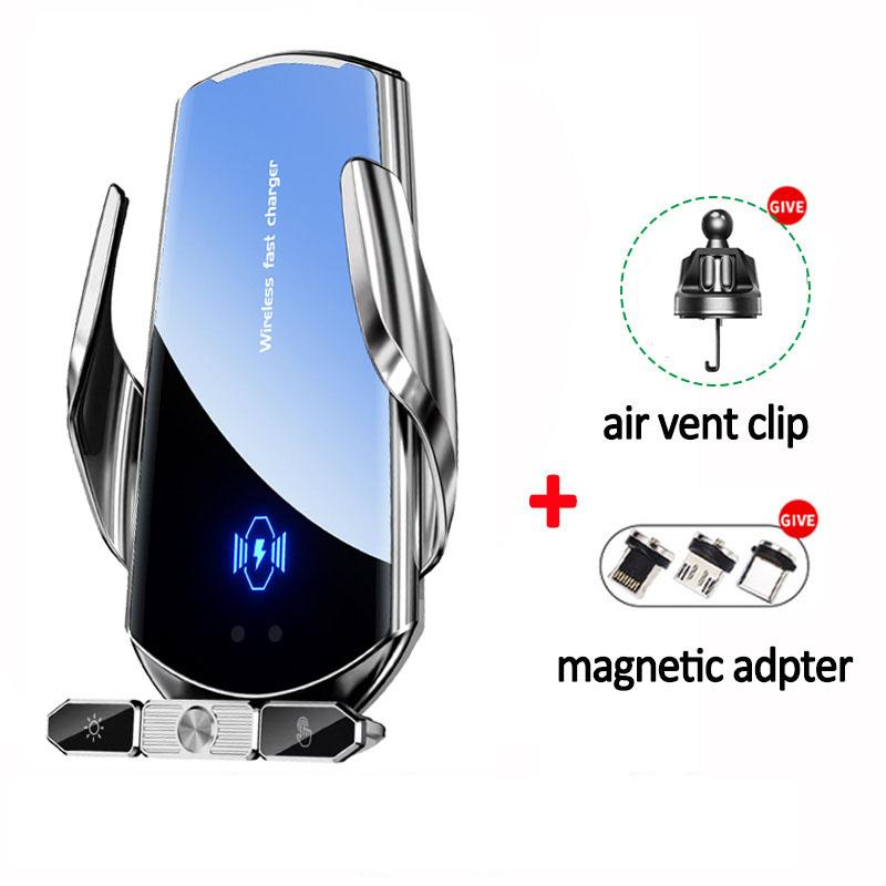 Încărcător Auto Wireless cu Rotație 360° Suport Auto Magnetic pentru Telefon cu Prindere pe Gura de Ventilație Pentru iPhone 16 15 14 13 12 Samsung Stație de Încărcare Rapidă