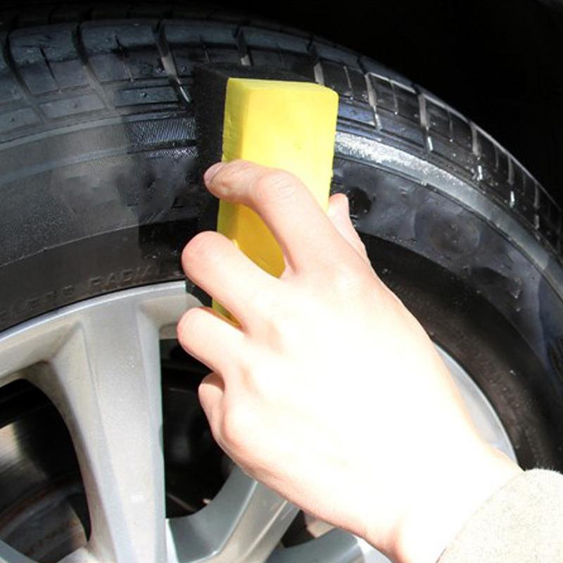 10PCS Car Wheel Hub Cleaning, Corner Wiping, Curved Surface PE Waxing, Beauty Tire Sponge Wiping, Cleaning, Car Wash Brush