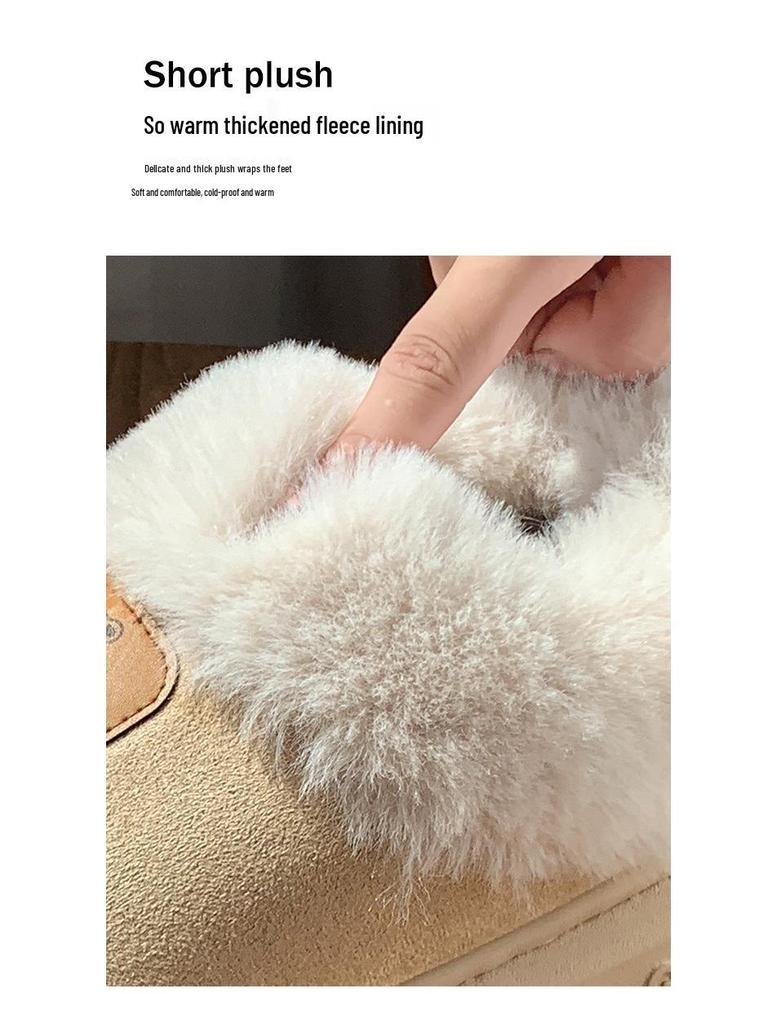 Women's & Men's Warm Fluffy Cotton Slippers: Non-slip, Thick Sole, Closed Heel for Indoor/Outdoor Use (Autumn/Winter).