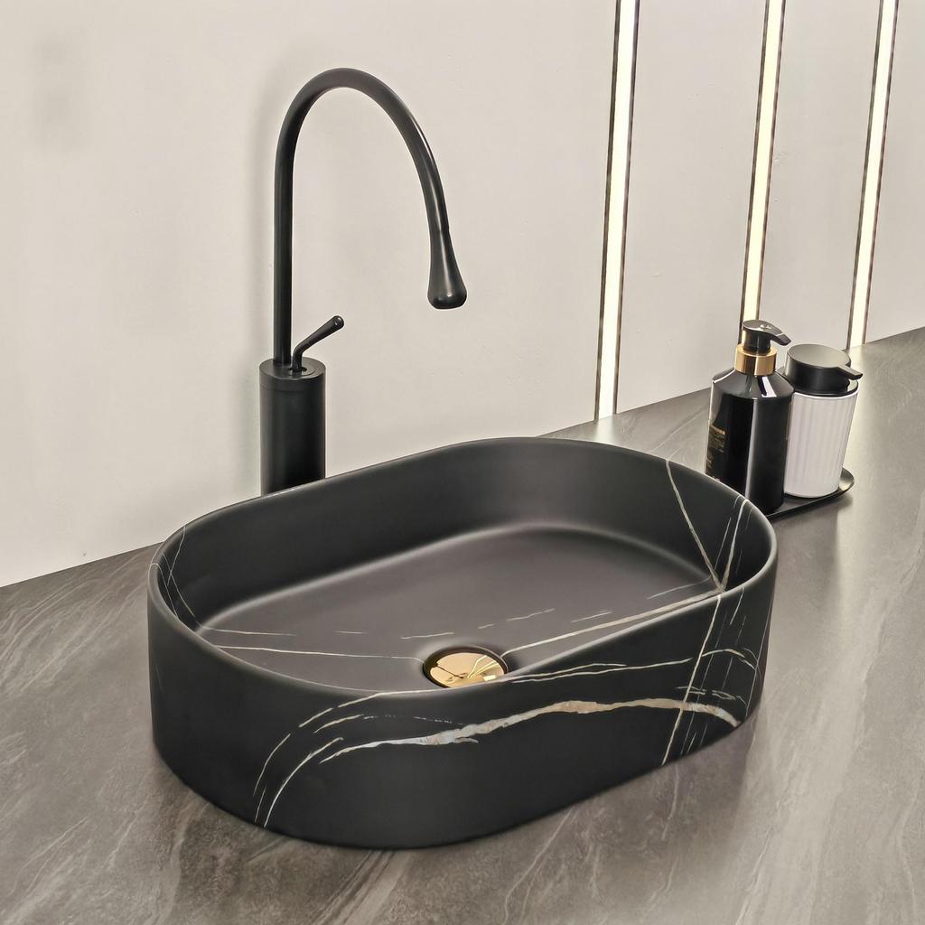 Łazienkowy blat Ceramiczna umywalka Prostokątna umywalka Porcelanowa owalna umywalka