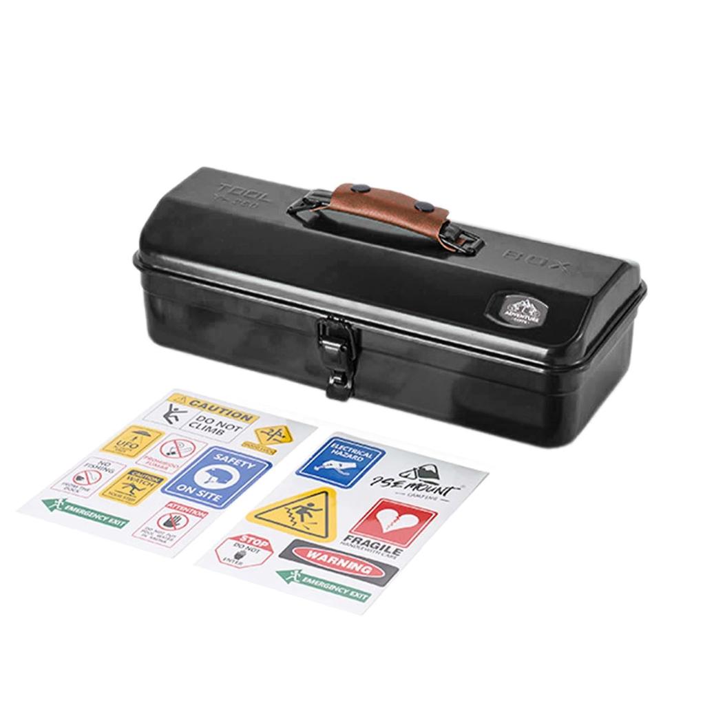 Metal Tool Box With Sticker Small Toolbox Portable Handheld Metal Storage Box Hip Roof Metal Tool Box for Outdoor