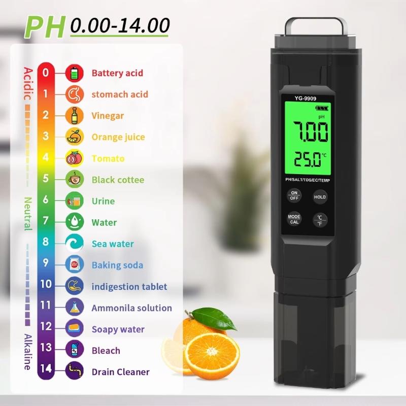 Digital Meter 5 in 1 TDS Salinity Temperature Meter Accurate Water Quality Tester with Backlit for Aquariums