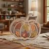 Herbst Erntefeste Holz Kürbis Tischschild Blattausschnitte LED Licht Dekoration Heimakzent für saisonale Ausstellung