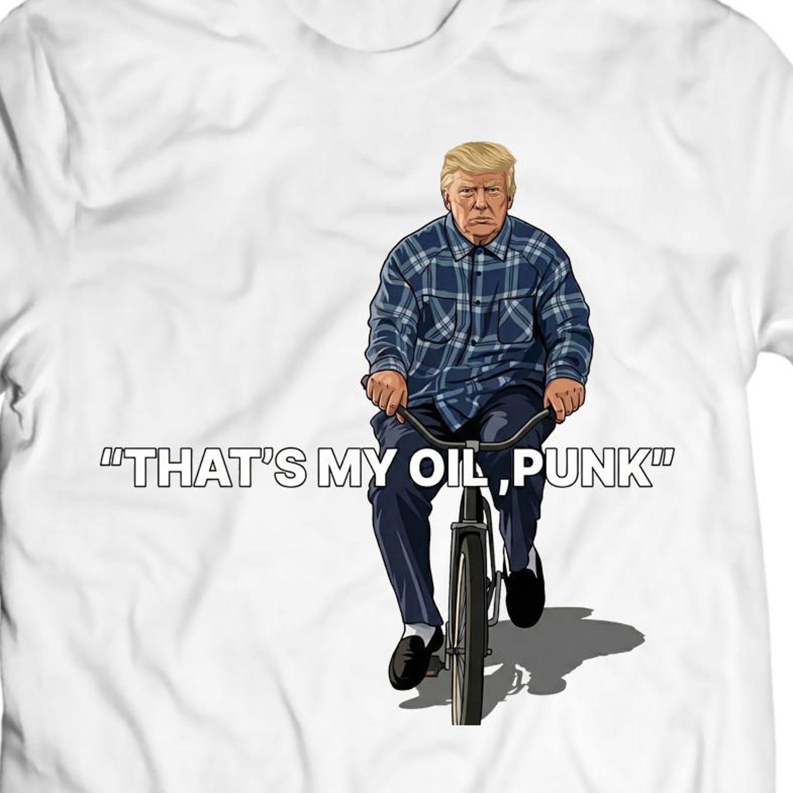 Funny Trump Bike T-Shirt | 90s Movie Parody, Political Meme 4XL