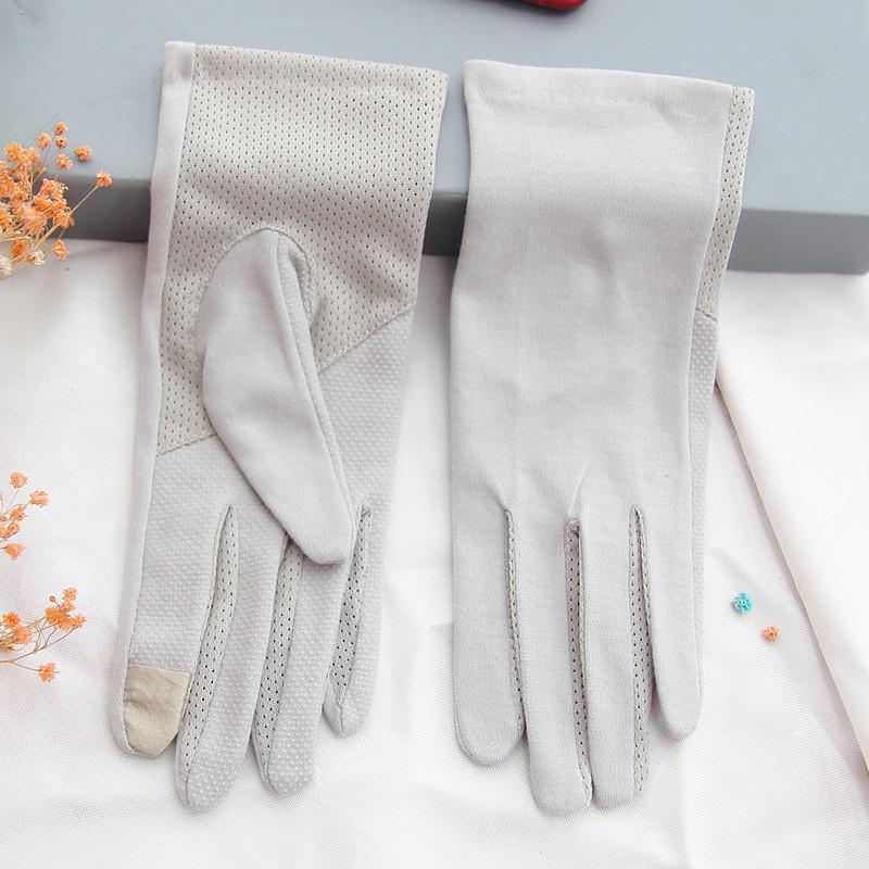 Summer Sun Proof Cotton Sweat Absorbent Breathable Touch Screen Anti Ultraviolet Gloves Non Slip Gloves.