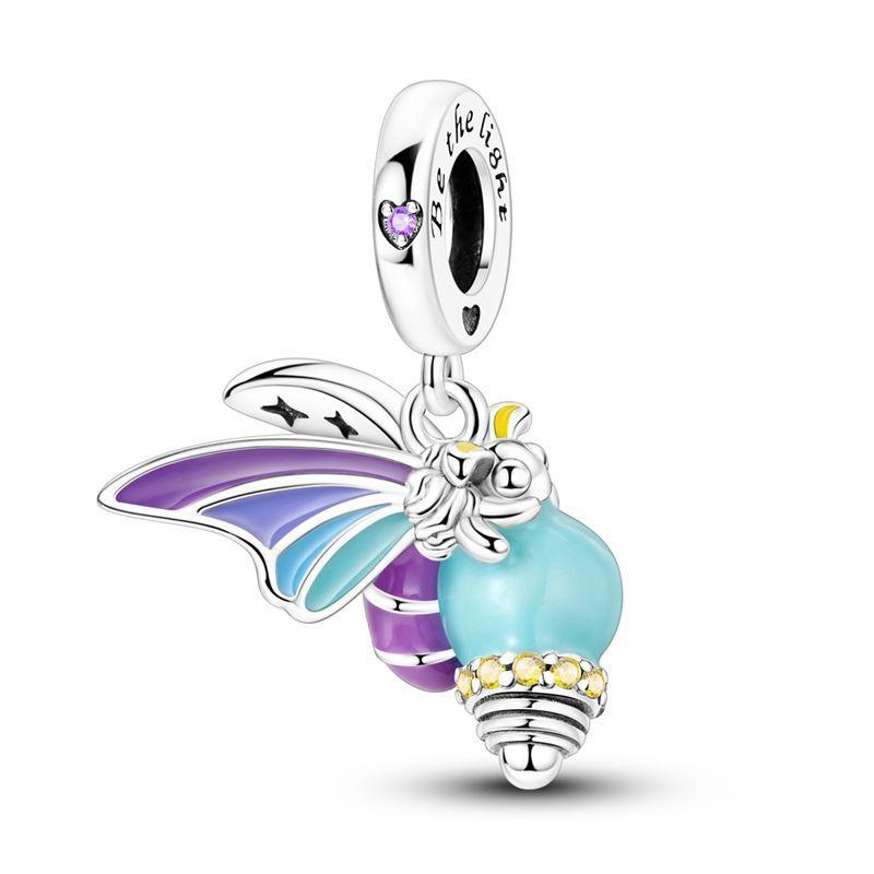 Copper Dangle Charm Chameleon Luminous Firefly Ring Earrings Bead Charms For Original Diy Bracelet Fine Jewellery