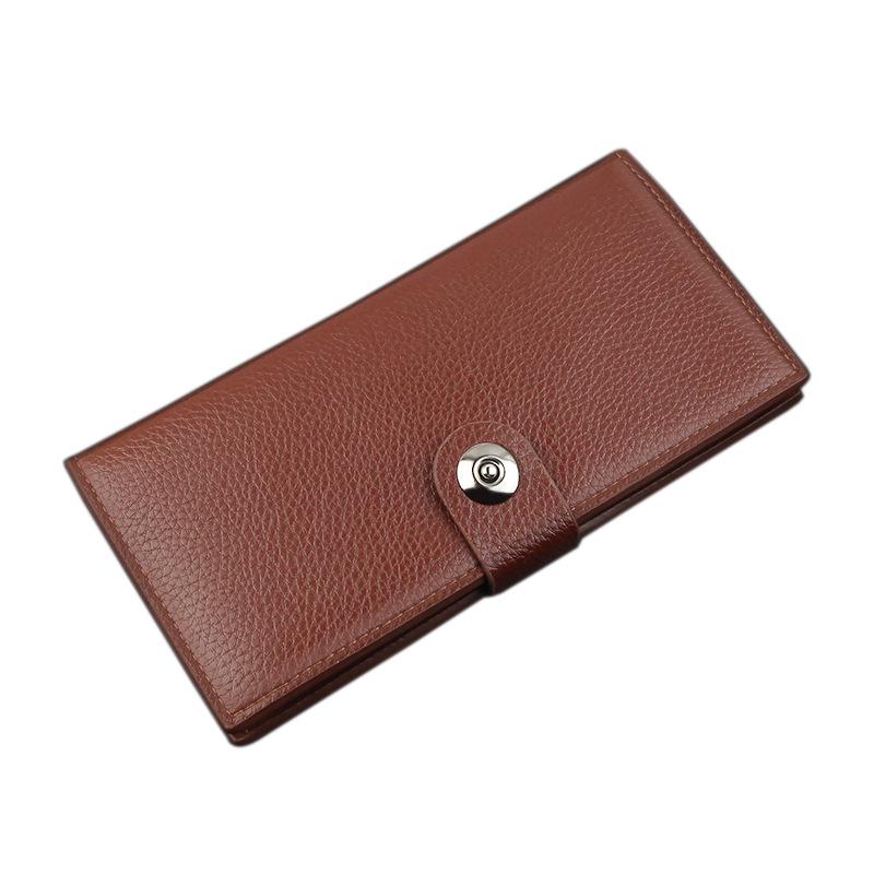 Men's Long Wallet with Inner Zipper, Multi-Card Slots, Large Capacity, Magnetic Snap, Business Clutch, Youth Style