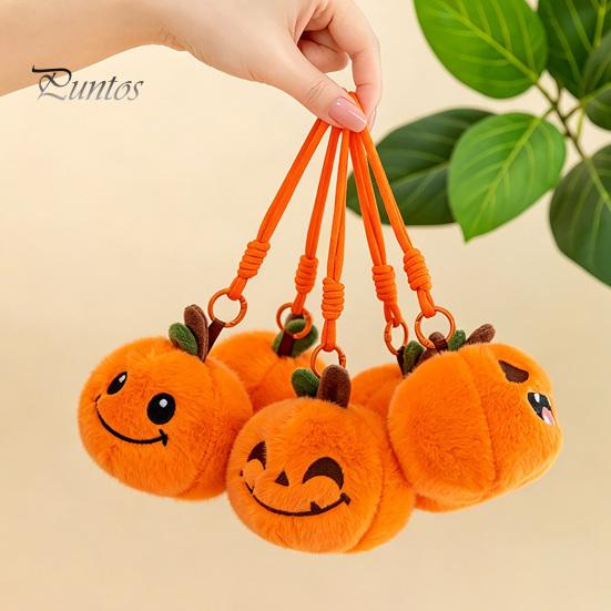 Creative Pumpkin Plushies Halloween Plush Keychain, Cute Spooky Stuffed Toy Pendant for Bag Charm Keys, Soft Mini Doll Hanging Ornament Festival