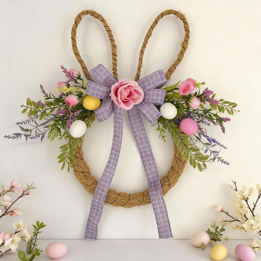 Osterhase Dekoration Kranz Frühling Hase Eier Ostertür Dekoration Haustür Fenster Kamin Wanddekoration