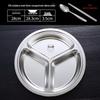 Yunduo 304 Stainless Steel Round Children's Divided Plate