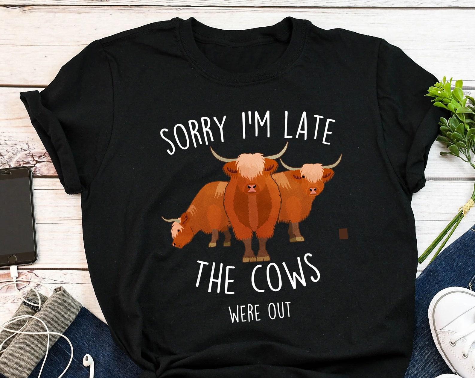 Highland Cow Shirt, , Funny Cow Lover Gift, Cute Farmer T-shirt, Livestock Tshirt, Mom, Dad, Hairy Scottish Cow, Rancher, Homestead 110