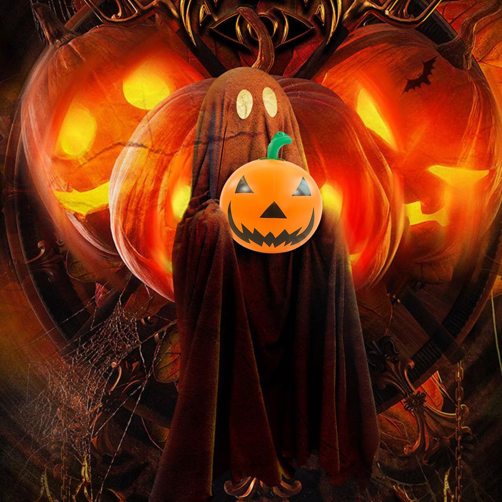 1Pc Halloween Inflatable Pumpkin Light Halloween PVC Inflatable Pumpkin Lantern Fun Jack-O'-Lantern for Yard Garden and Lawn