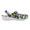 White EVA Clogs with Halloween Ghost Print, Lightweight Slip On Garden Shoes, Breathable Beach Sandals, Indoor Outdoor Slippers for Men Women