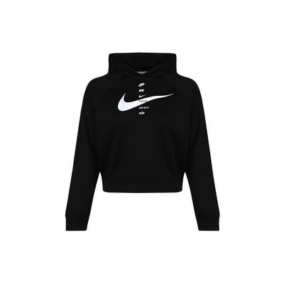 Sportbekleidung Swoosh Logo Bedrucktes Kapuzensweatshirt Damen Sweatshirt Schwarz CU5677-011