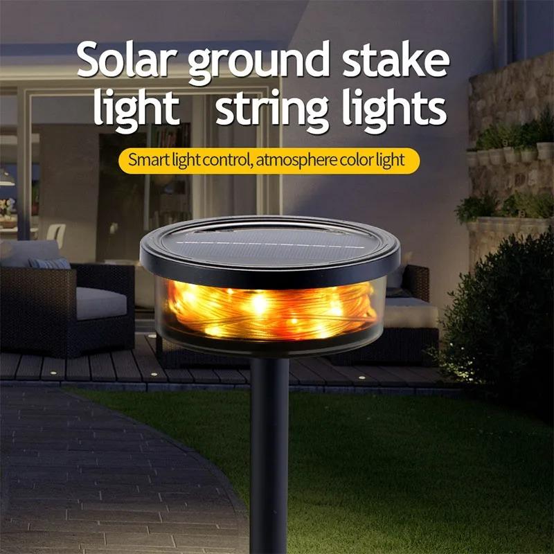 LED Solar Lichterkette Fee Camping Lichterkette Wasserdicht LED Außen Solar Garten Rasen Lichter für Party Pergola Hinterhof