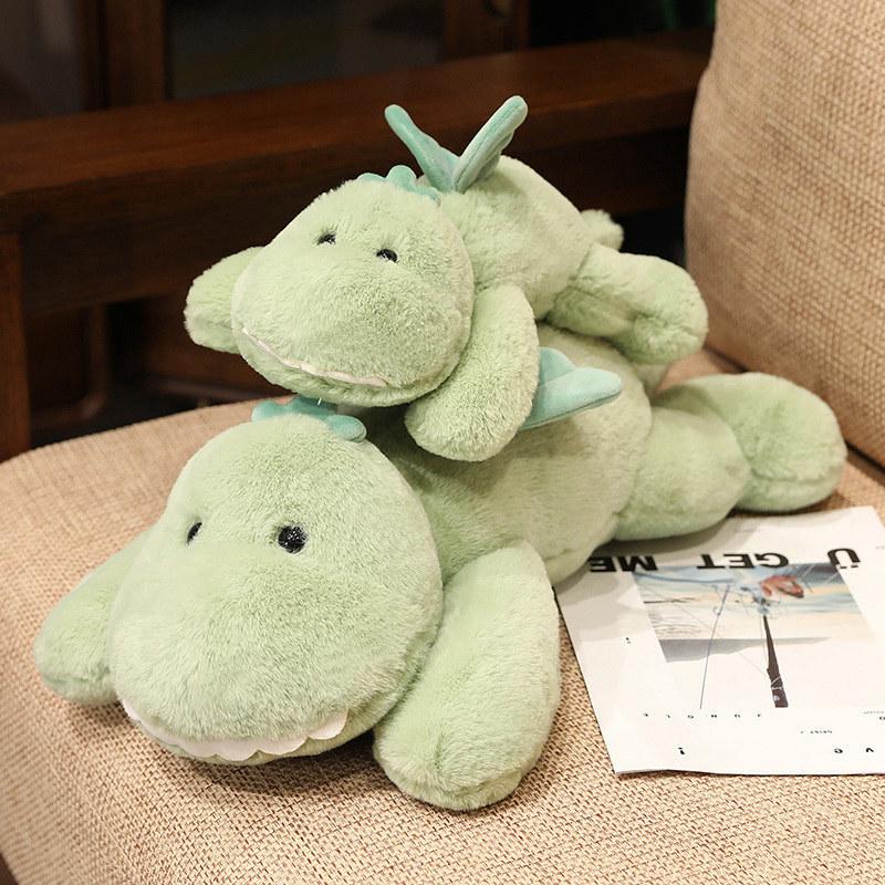 Green Little Dinosaur Doll Plush Toy Angel Dinosaur Doll Children'S Soothing Pillow Rag Doll Birthday Gift