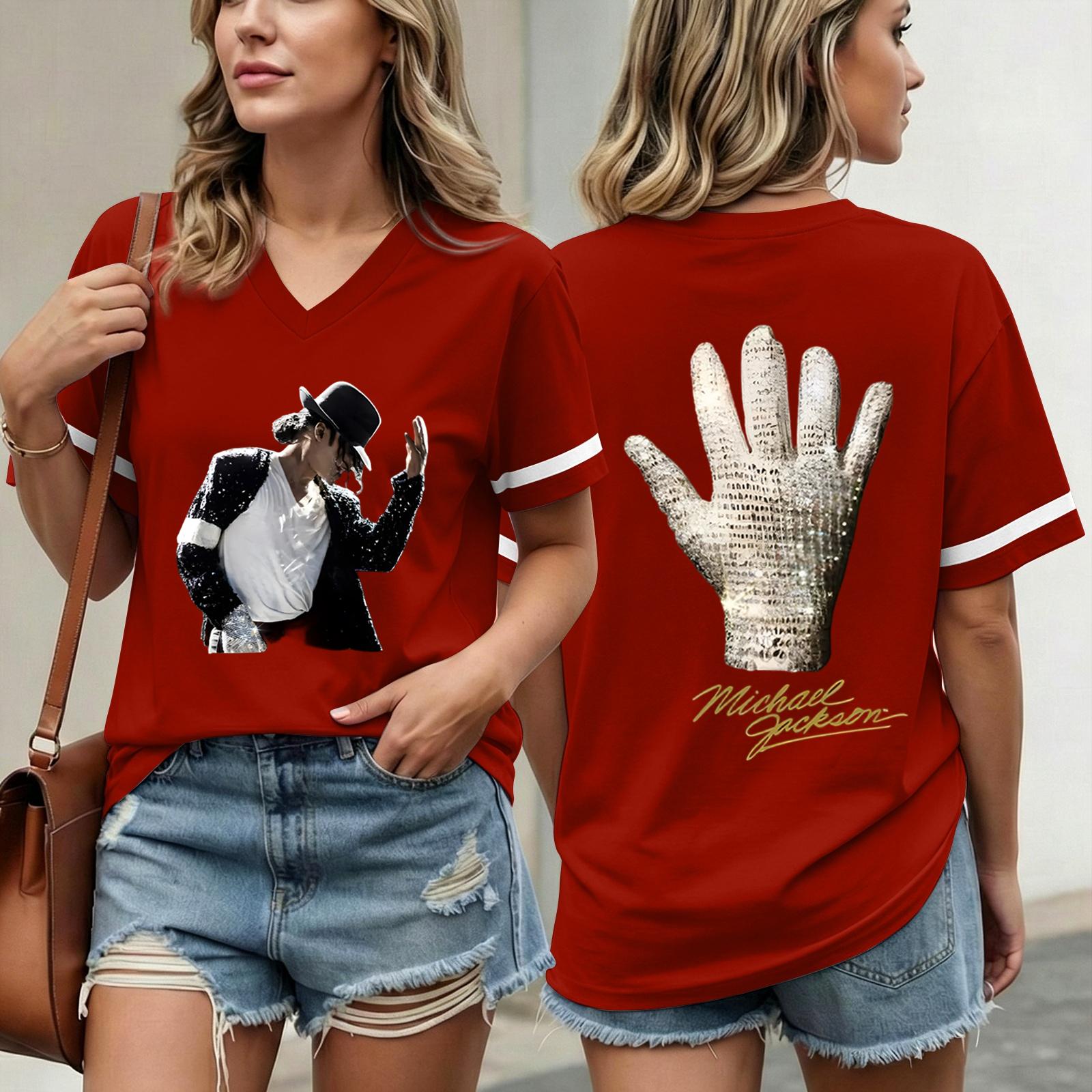 

Women Casual Short Sleeve T Shirt V Neck Top Graphic Print Relaxed Fit Lightweight Breathable Summer Tee L красный