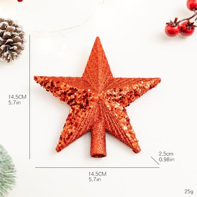 14.5/20cm Flitrová Hvězda Špička na Vánoční Stromek Vánoční Dekorace DIY Sváteční Párty Domácí Dekorace Zlatá Stříbrná Červená