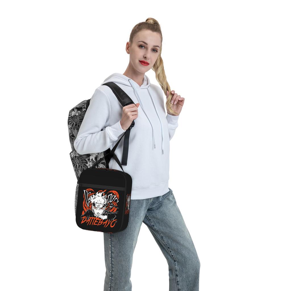Naruto anime comic Insulated Lunch Bag Insulation Bento Pack Rice Bag bolsa Student Bento Lunch Handbag Insulation