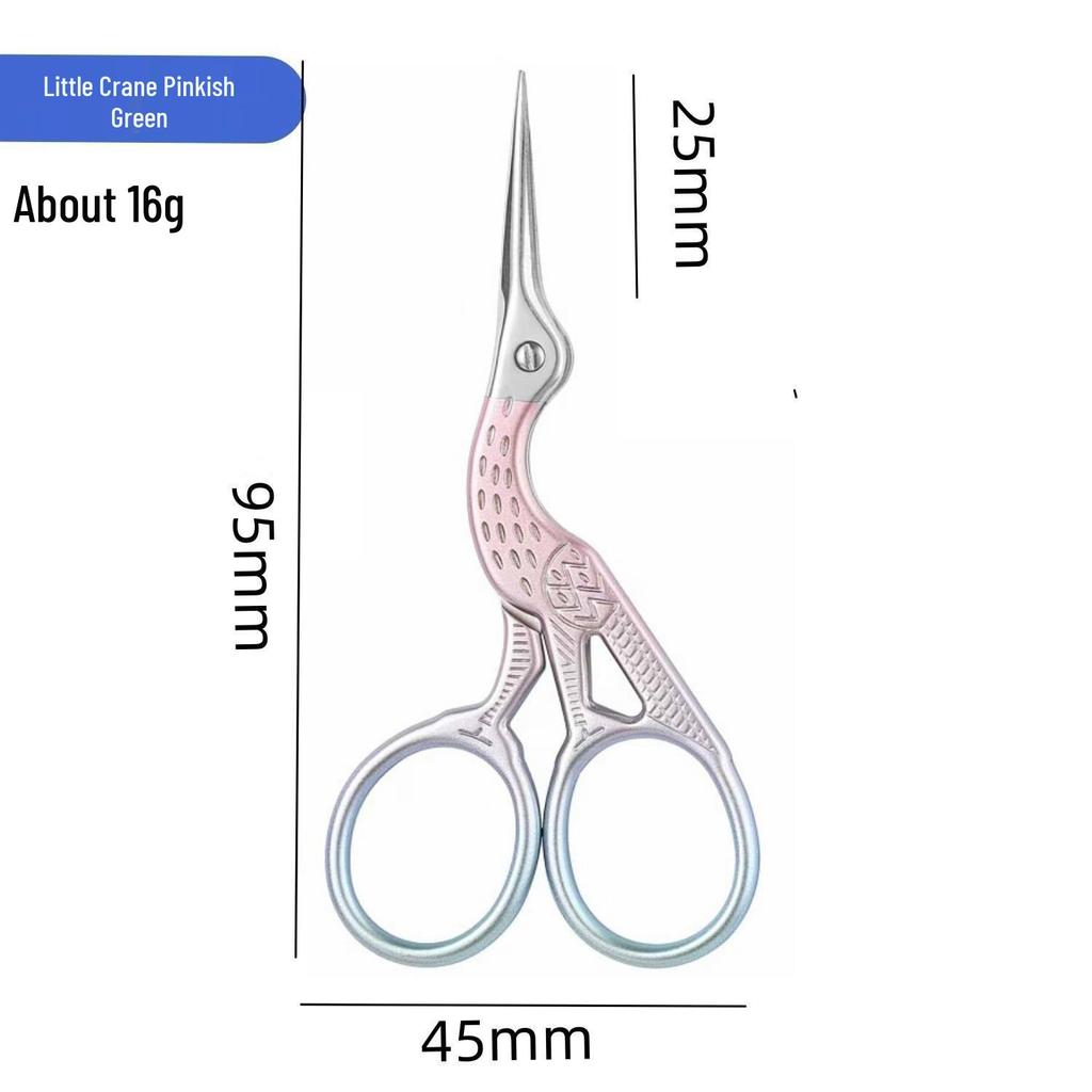 Creative Gold Crane Retro Titanium Thread Scissors for Cross Stitch and Tea Art