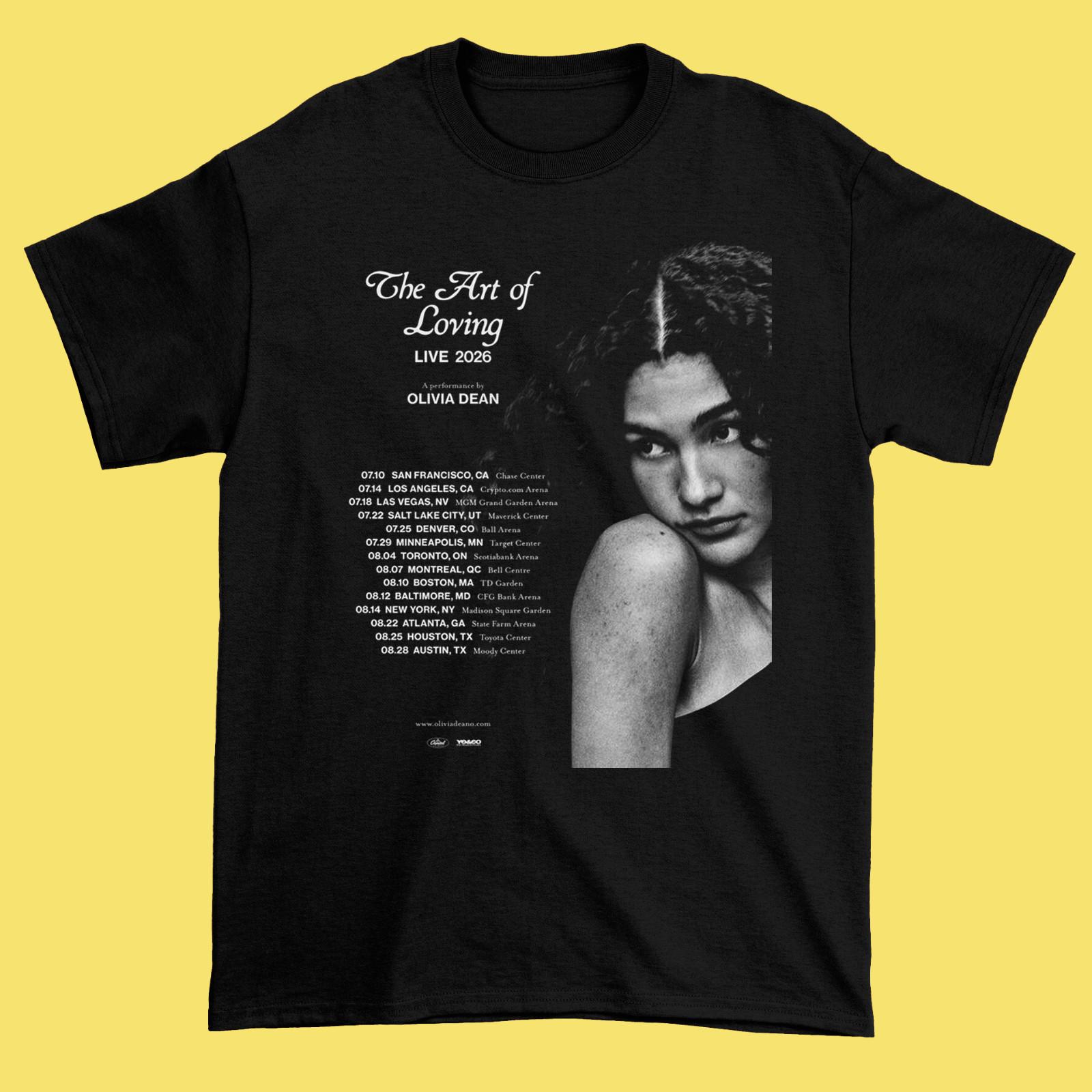 Olivia Dean Tour The Art of Loving Live 2026 Black S-5XL T-Shirt BS1666 XXL
