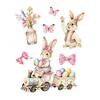 Easter Bunny Window Sticker Waterproof Static Cling Window Decal Removable Bunny Sticker for Home Living Room Bedroom Decor