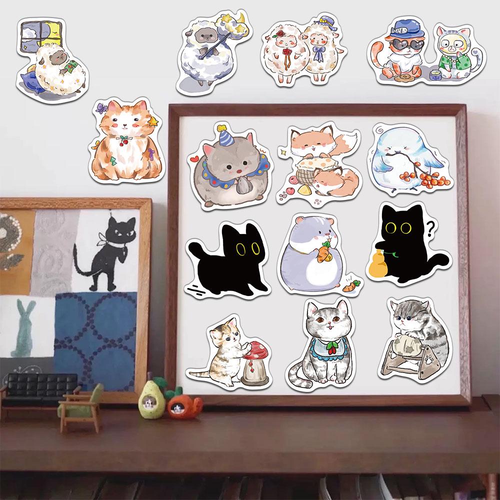 50 Cartoon Animal Stickers for DIY Phone Cases and Laptops