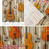 2D flat printing 2pcs Window Curtains Colorful Musical Instruments Display Digital Printed Polyester Drapes Birthday Party Use