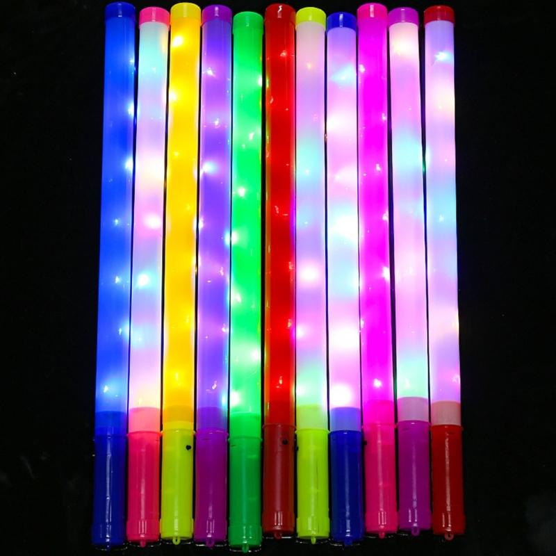10Pcs  Color Changing Glowing LED Sticks Rainbow Colored Lighted Up Sticksfor Birthday Halloween Festival Celebration