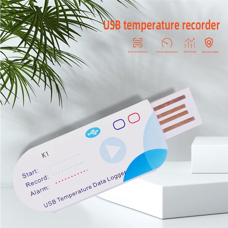 AA58 USB Temperature Data Logger 14400 Points USB Report 60 Days IP65 Disposable Recorder