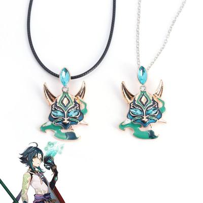 Anime-Spiele Genshin Impact Xiao Cosplay Halskette Unisex Punk Maske Anhänger Choker Schmuck Zubehör