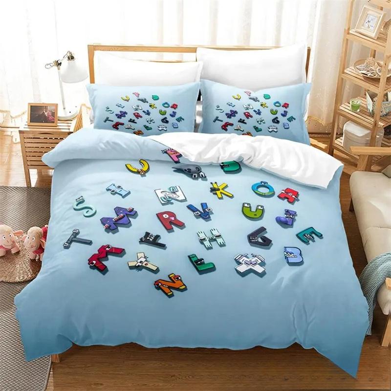 3D Print Cartoon Alphabet Lore A-Z Bedding Set Boys Girls Twin Queen Size Duvet Cover Pillowcase Bed Kids Adult 2/3pcs