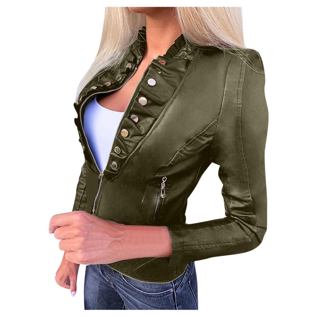 fitted faux leather jacket