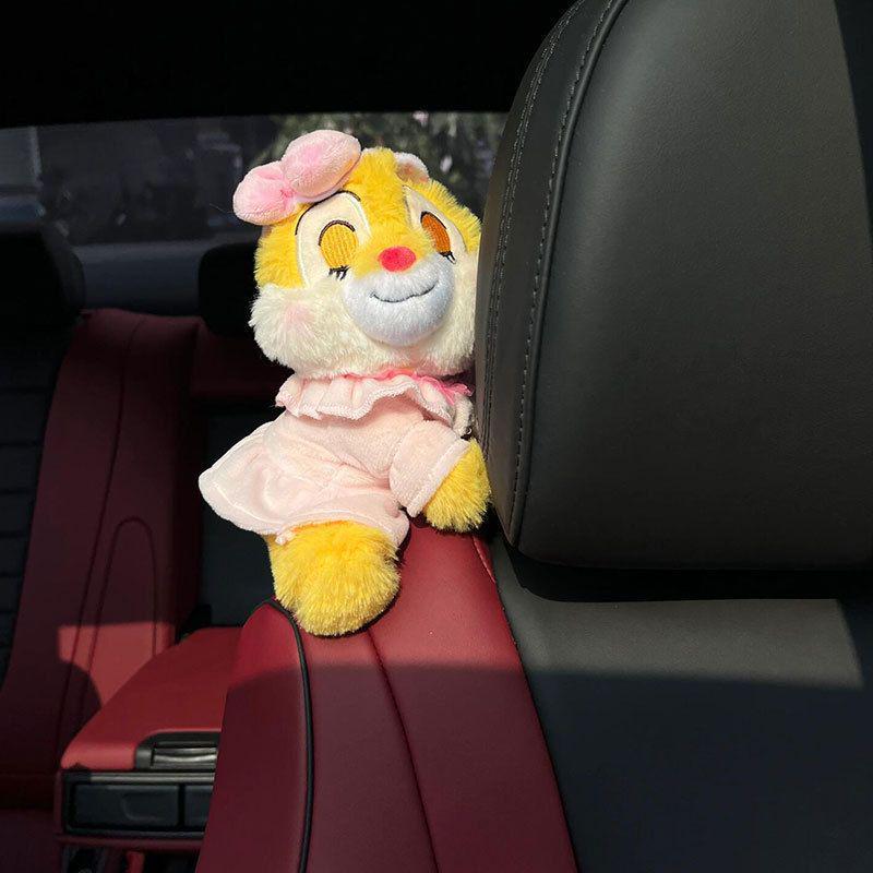 Charming Car Ornaments: Plush Passenger Seat Toys & Decorations for Women, Perfect for Tesla.