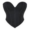 Women S Black Matte Strapless Sexy Fitted Corset Top