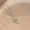 Women's Butterfly Zirconia Clavicle Necklace: Elegant, Fashionable, Titanium Steel Jewelry