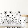 Black Dandelion Wall Sticker - Self-Adhesive Bedroom Decor, 1 Meter