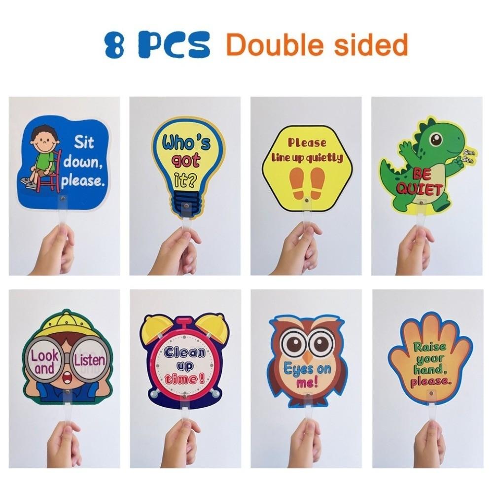 8pcs Teaching Aid Tool Yes No Paddle Sign Plastic Answer Response Paddles  Classroom Management