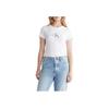 Calvin Klein Letter Print Round Neck Slim Fit Short Sleeve T-Shirt Women Tops White J20J222961-YAF