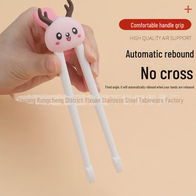 Kids' Tiger Mouth Training Chopsticks & Spoon Set for Ages 2-6 - Creative Tableware for Learning To Eat