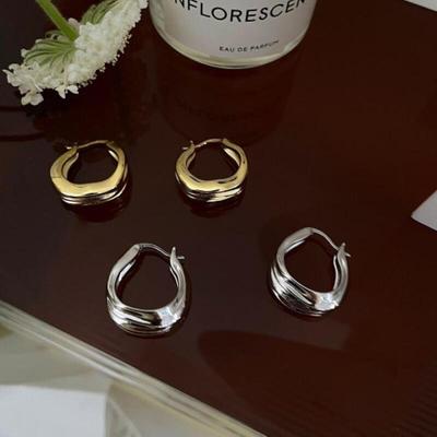 Women's Big Circle Bold 2-color Minimal Earrings