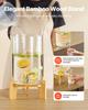 VEVOR Beverage Dispenser, 8L Drink Dispensers for Parties, Glass Juice Dispenser with Wood Stand, Stainless Steel Spigot