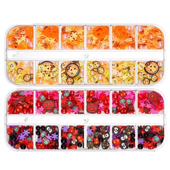 1 Box Nail Sequins Ultra-Thin Bright Color Shiny Visual Effect Enhance Atmosphere Soft Clay Halloween Themed