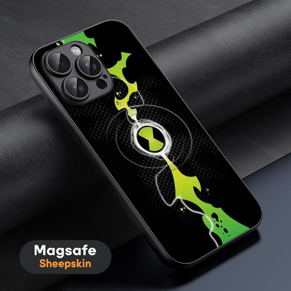 Ben 10 classic cartoon fashion pattern Phone Case For iPhone 16 15 14 13 12 11 Plus Pro Max High-end Luxury Magsafe Sheepskin