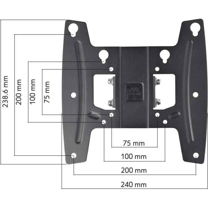 One for all wm4251 - support mural avec réglage d'inclinaison de 15° et de rotation 180° pour tv de 19 à 42" (42 à 107cm) - noir
